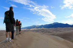 sand dunes hikers